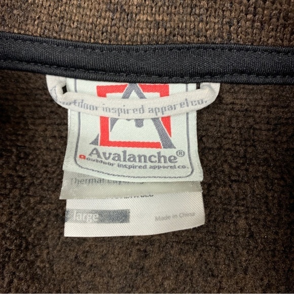 Avanlanche Brown Fleece Pullover Large Sweatshirt - Picture 5 of 7